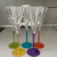 Set 5 calici da champagne colorati