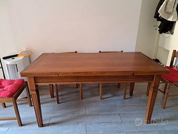 divano letto + tavolo in legno mogano