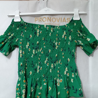 Blusa elasticizzata maniche corte