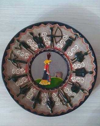Piatto Arte Sarda Da Parete In Terracotta Sardegna