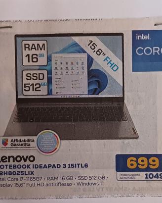 Notebook Lenovo i7 Display full hd antiriflesso