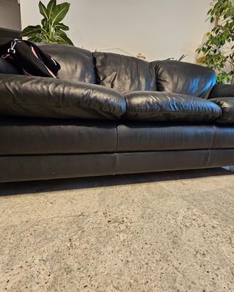 divano letto 3 posti simil pelle nero