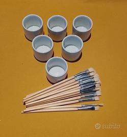 Set Pittura Professionale – 24 Pennelli 6 Vasetti