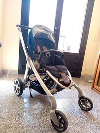 Trio passeggino unisex blu + base per casa
