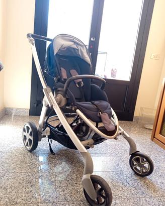 Trio passeggino unisex blu + base per casa