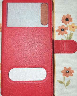 Cover per Samsung A50 color rosso a portafoglio