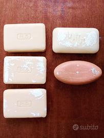 5 Saponette fine anni 50:Caress,Toilet Soap& Roxan