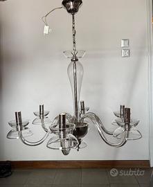 Lampadario vetro sei (6) bracci a sospensione