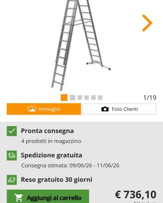 Scala Alluminio Allungabile caratteristiche in fot