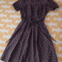 Abito vintage anni 70 seta bolero e gonna a pieghe