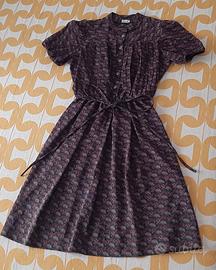 Abito vintage anni 70 seta bolero e gonna a pieghe