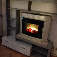 Parete attrezzata + camino