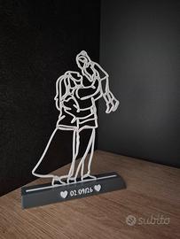 Statuetta 3D Personalizzata Da Foto a  Line Art