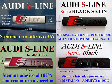 AUDI SLINE S LINE S-LINE Stemma LATERALE ADESIVO
