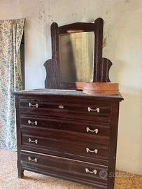 Cassettiera con specchio vintage