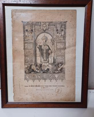 Stampa Antica 1883 Stendardo  Sant 'Ambrogio 