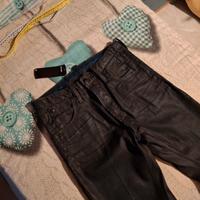 M Lee nuovo jeans flared denim wash effetto pelle