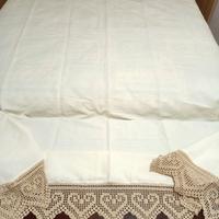 Coperta lino e cotone lavorata a mano uncinetto