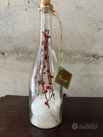 Bottiglia di natale con luci (bruco)