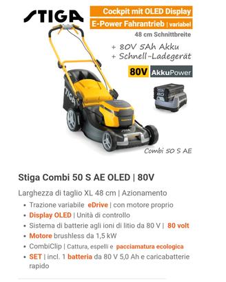 Rasaerba Stiga Batteria Combi 55 S A E 80V