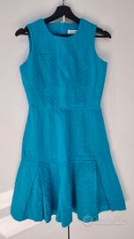 Vestito svasato cotone Calvin Klein tg XS turchese