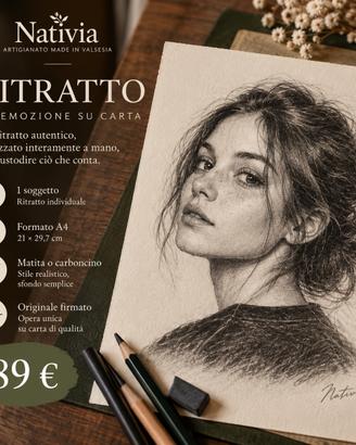 Ritratto personalizzato da foto fatto a mano A4