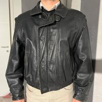 Giubbotto in pelle vintage fatto a mano tg L