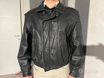 Giubbotto in pelle vintage fatto a mano tg L