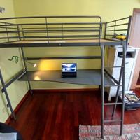 Letto  a soppalco con scrivania  ikea