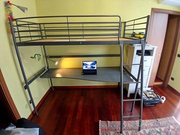 Letto  a soppalco con scrivania  ikea
