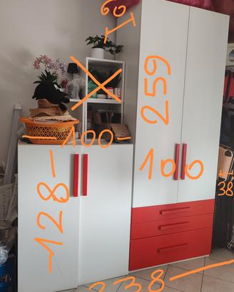 armadi 2 più lato a giorno cassetti scorrimentoo 