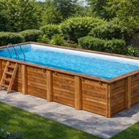 PISCINA GRE LEGNO rettangolare 815x420x146