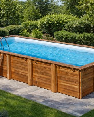 PISCINA GRE LEGNO rettangolare 815x420x146