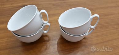 4 tazze bianche in ceramica