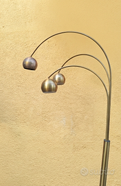 Lampada ad arco 3 bracci ottone vintage anni 70