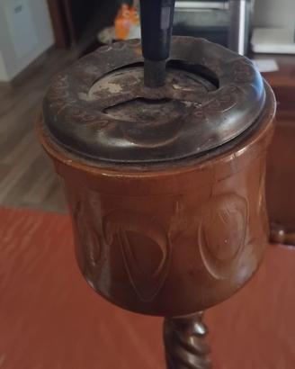 Posacenere Colonnina Legno Vintage Anni '60