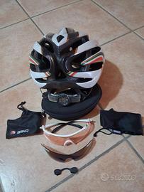 casco bici + occhiali briko