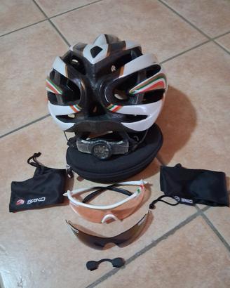 casco bici + occhiali briko
