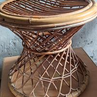 Tavolino Vimini Vintage anni 70 design 