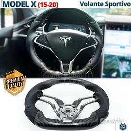 VOLANTE Sportivo Per Tesla Model X Carbonio Pelle