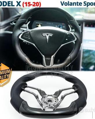 VOLANTE Sportivo Per Tesla Model X Carbonio Pelle