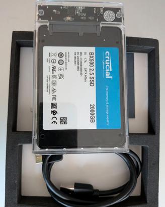 crucial SSD 2 TB + SABRENT Case SSD/SAT