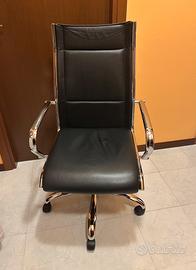 Sedia operativa girevole pelle nera