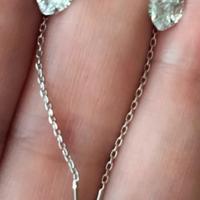 orecchini pendenti argento 925 con pietra cuore 