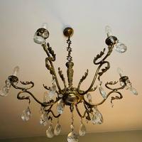 Lampadario stile Liberty in ottone