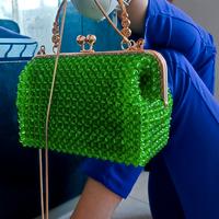 borsetta da sera di perline verdi 