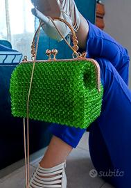 borsetta da sera di perline verdi 