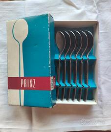 Prinz 6 Cucchiai Acciaio Inox Con Greca NUOVI