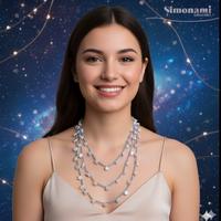 Collana realizzata in cotone lurex all'uncinetto 