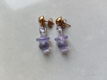 Orecchini vintage con pendenti a forma di ciuccio